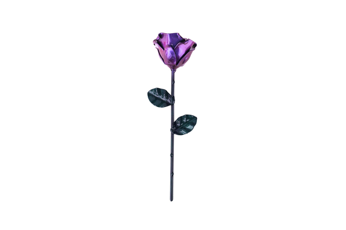Forging Art Bcn® Rosa Eterna de Hierro Forjada a Mano - Regalo Día de la Madre, Sant Jordi, San Valentín, Bodas de hierro (6 aniversario) (Cian)