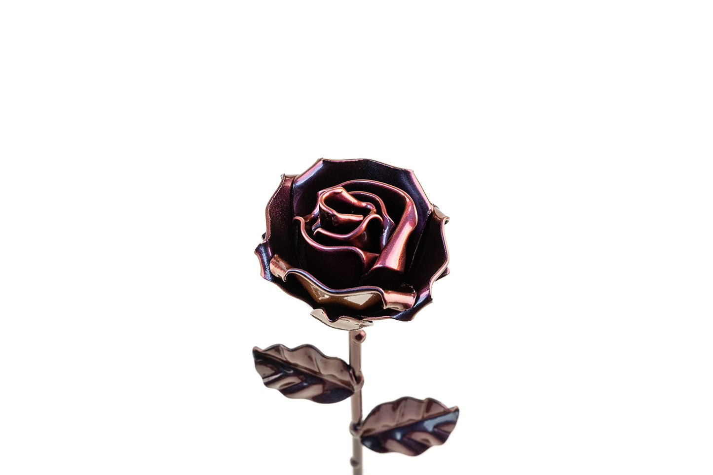Forging Art Bcn® Rosa Eterna de Hierro Forjada a Mano - Regalo Día de la Madre, Sant Jordi, San Valentín, Bodas de hierro (6 aniversario) (Cian)