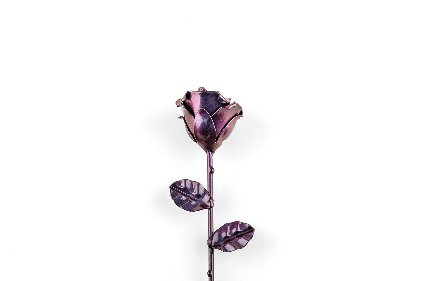 Forging Art Bcn® Rosa Eterna de Hierro Forjada a Mano - Regalo Día de la Madre, Sant Jordi, San Valentín, Bodas de hierro (6 aniversario) (Cian)