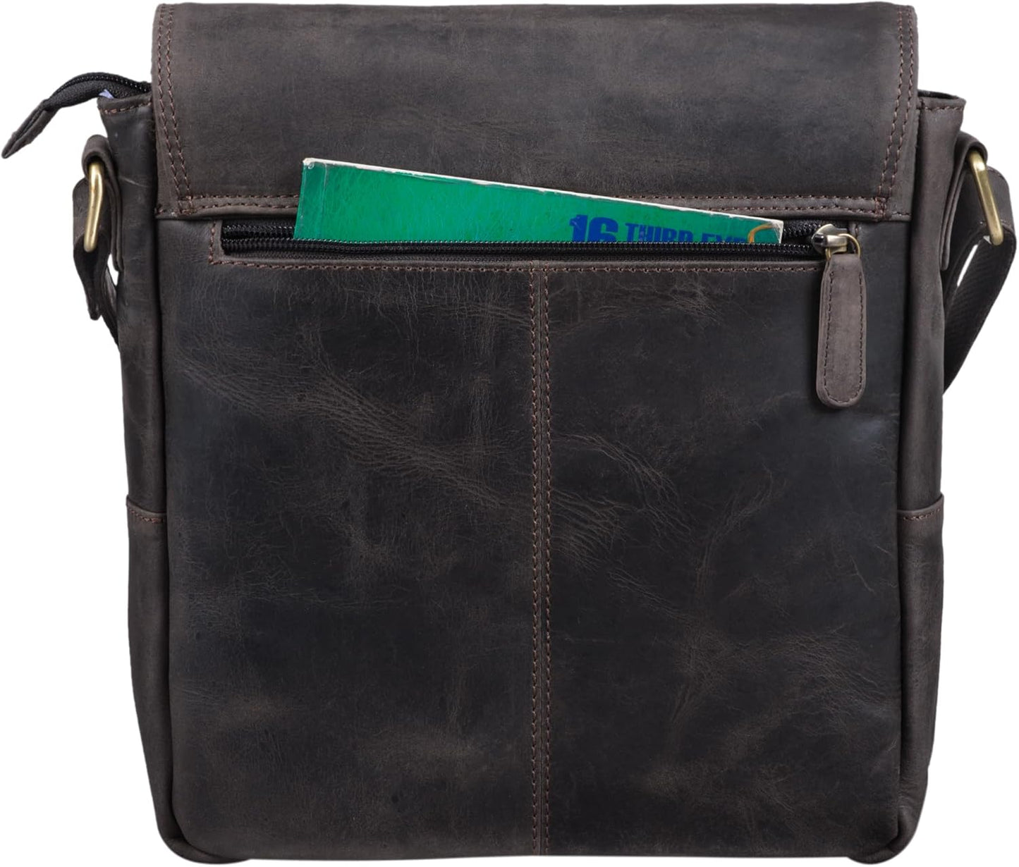 STILORD 'Nevio' Bolso de Hombre de Cuero | Pequeño Messenger Bag Elegante de Estilo Vintage | Bandolera para Tablet de 10.1 Pulgadas iPad en Piel Genuino