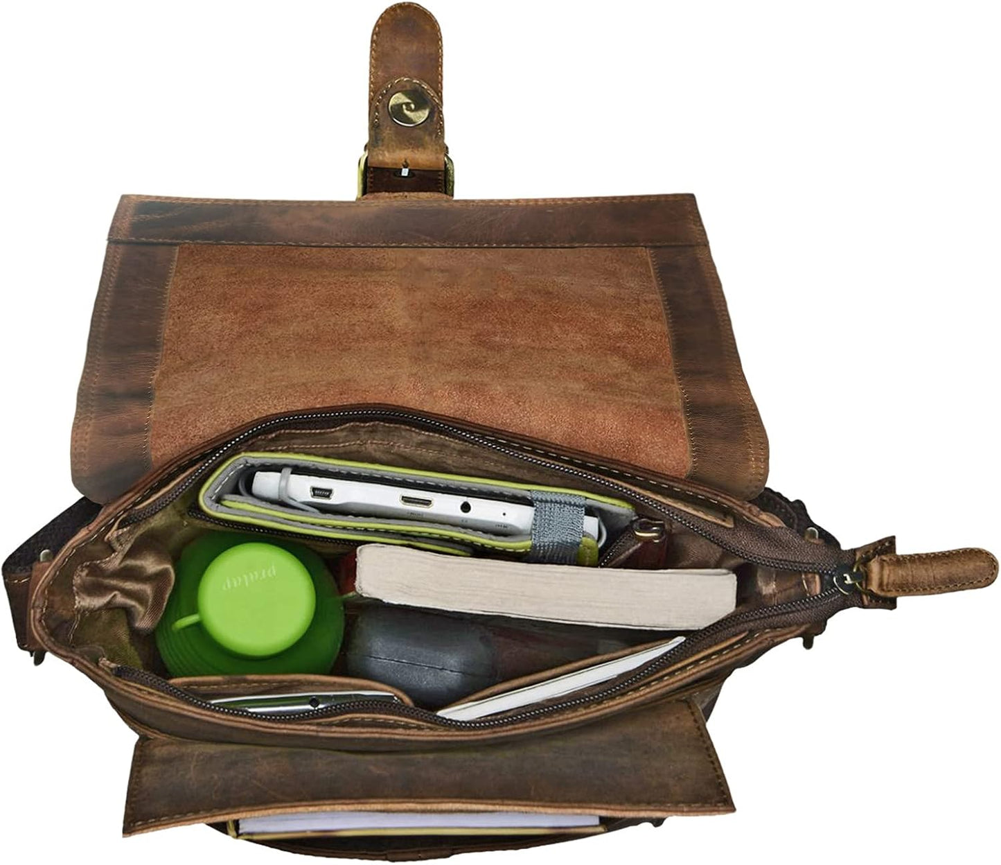 STILORD 'Nevio' Bolso de Hombre de Cuero | Pequeño Messenger Bag Elegante de Estilo Vintage | Bandolera para Tablet de 10.1 Pulgadas iPad en Piel Genuino