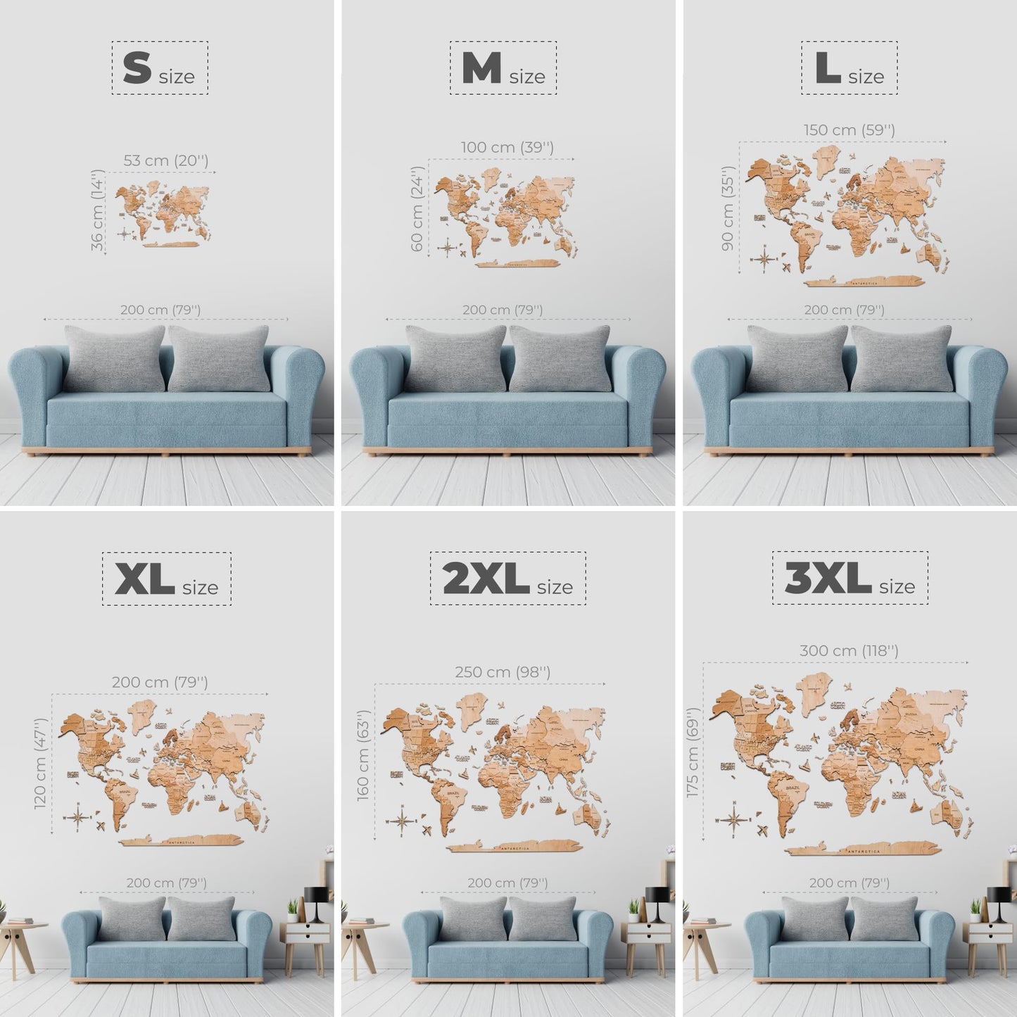 Enjoy The Wood Mapa Mundi Madera 3D Idea de Regalos para Viajeros Art Decoracion de Pared Mapamundi Panel 3D para Decoracion Casa y Oficina Pared Decorativa Mapa Regalo Casa Nueva (Oak, S)l