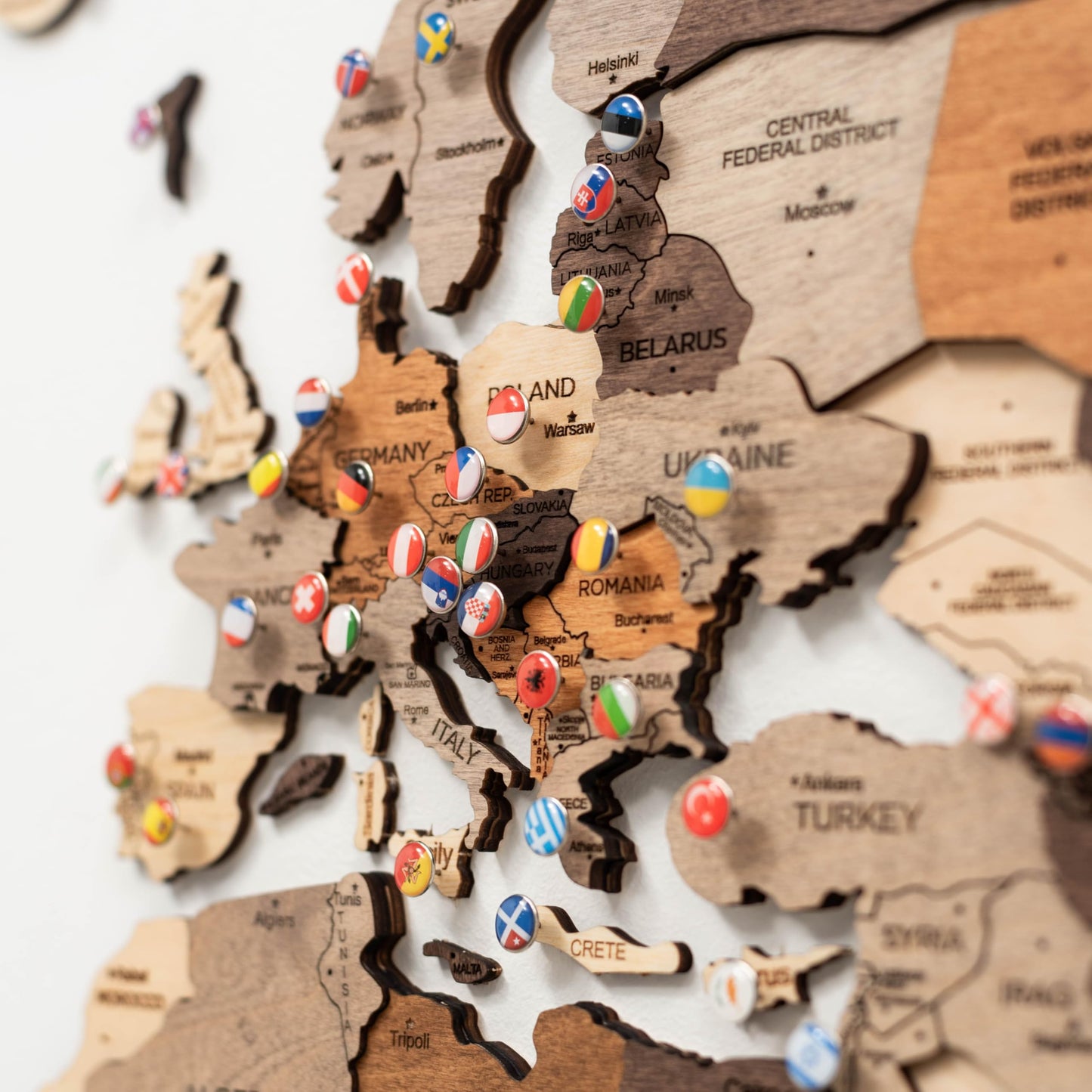 Enjoy The Wood Mapa Mundi Madera 3D Idea de Regalos para Viajeros Art Decoracion de Pared Mapamundi Panel 3D para Decoracion Casa y Oficina Pared Decorativa Mapa Regalo Casa Nueva (Oak, S)l