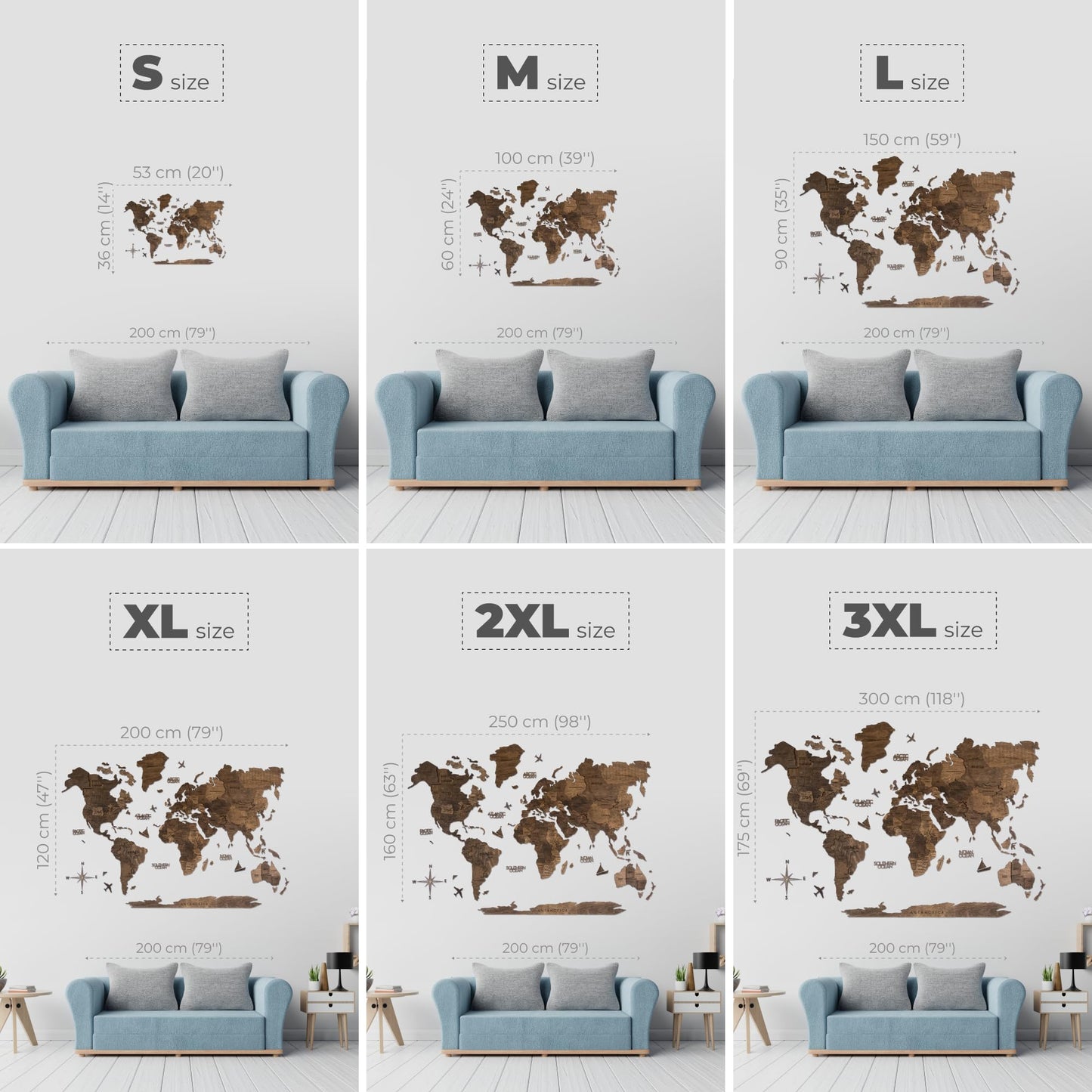 Enjoy The Wood Mapa Mundi Madera 3D Idea de Regalos para Viajeros Art Decoracion de Pared Mapamundi Panel 3D para Decoracion Casa y Oficina Pared Decorativa Mapa Regalo Casa Nueva (Oak, S)l