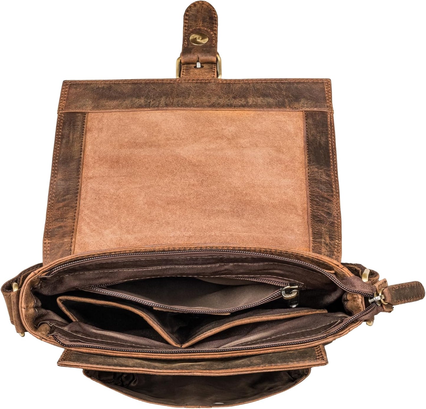 STILORD 'Nevio' Bolso de Hombre de Cuero | Pequeño Messenger Bag Elegante de Estilo Vintage | Bandolera para Tablet de 10.1 Pulgadas iPad en Piel Genuino
