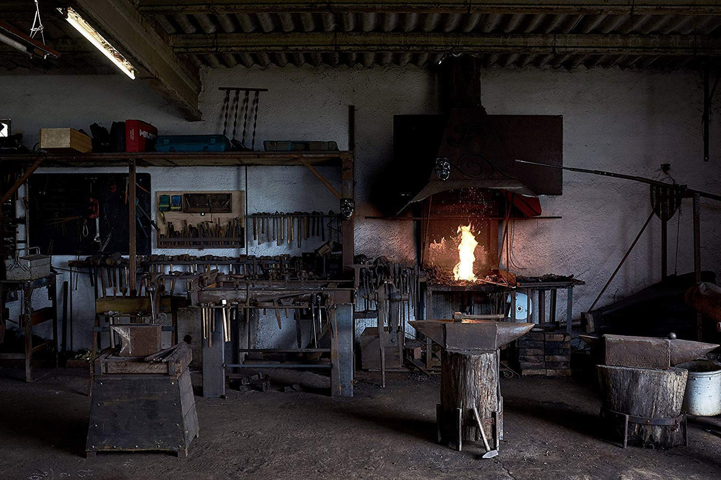 Forging Art Bcn® Rosa Eterna de Hierro Forjada a Mano - Regalo Día de la Madre, Sant Jordi, San Valentín, Bodas de hierro (6 aniversario) (Cian)