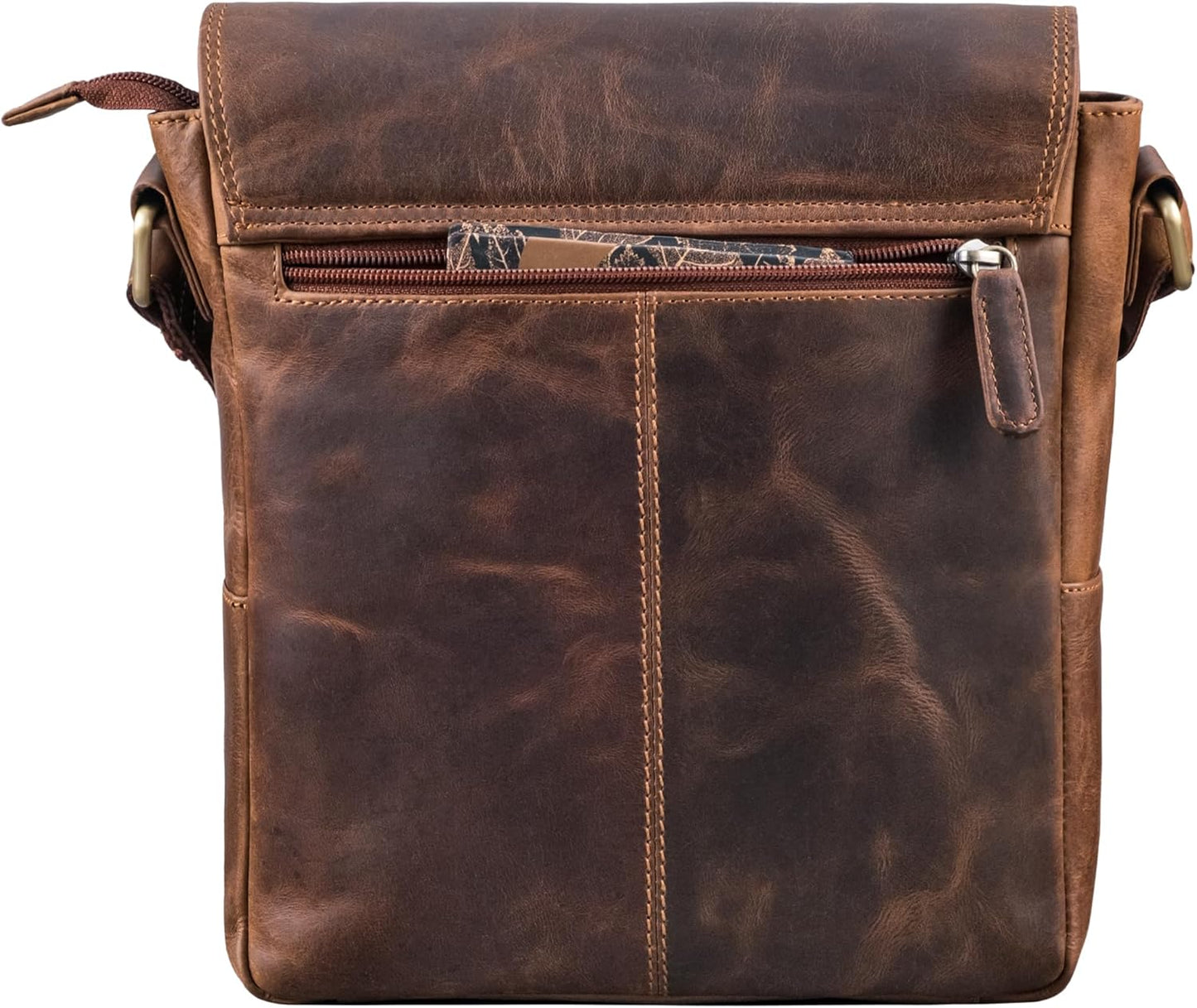 STILORD 'Nevio' Bolso de Hombre de Cuero | Pequeño Messenger Bag Elegante de Estilo Vintage | Bandolera para Tablet de 10.1 Pulgadas iPad en Piel Genuino