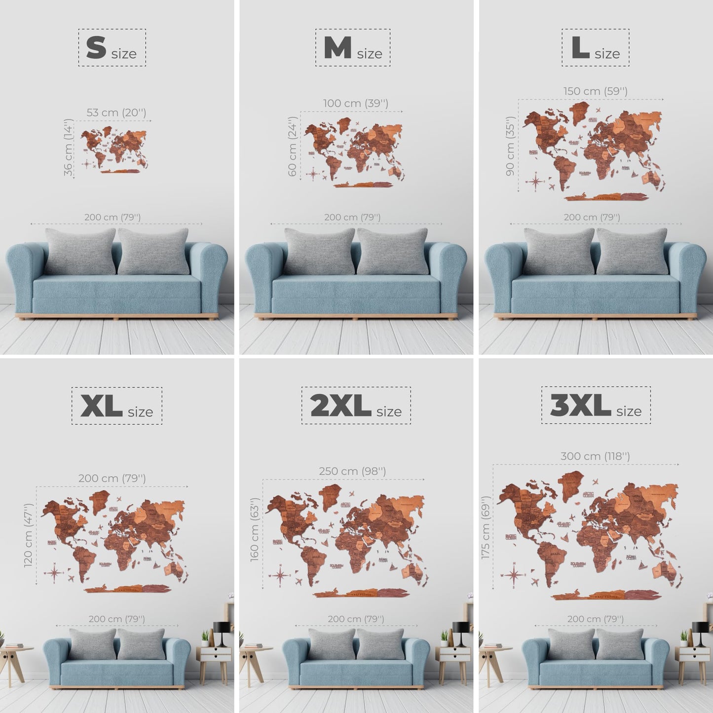 Enjoy The Wood Mapa Mundi Madera 3D Idea de Regalos para Viajeros Art Decoracion de Pared Mapamundi Panel 3D para Decoracion Casa y Oficina Pared Decorativa Mapa Regalo Casa Nueva (Oak, S)l