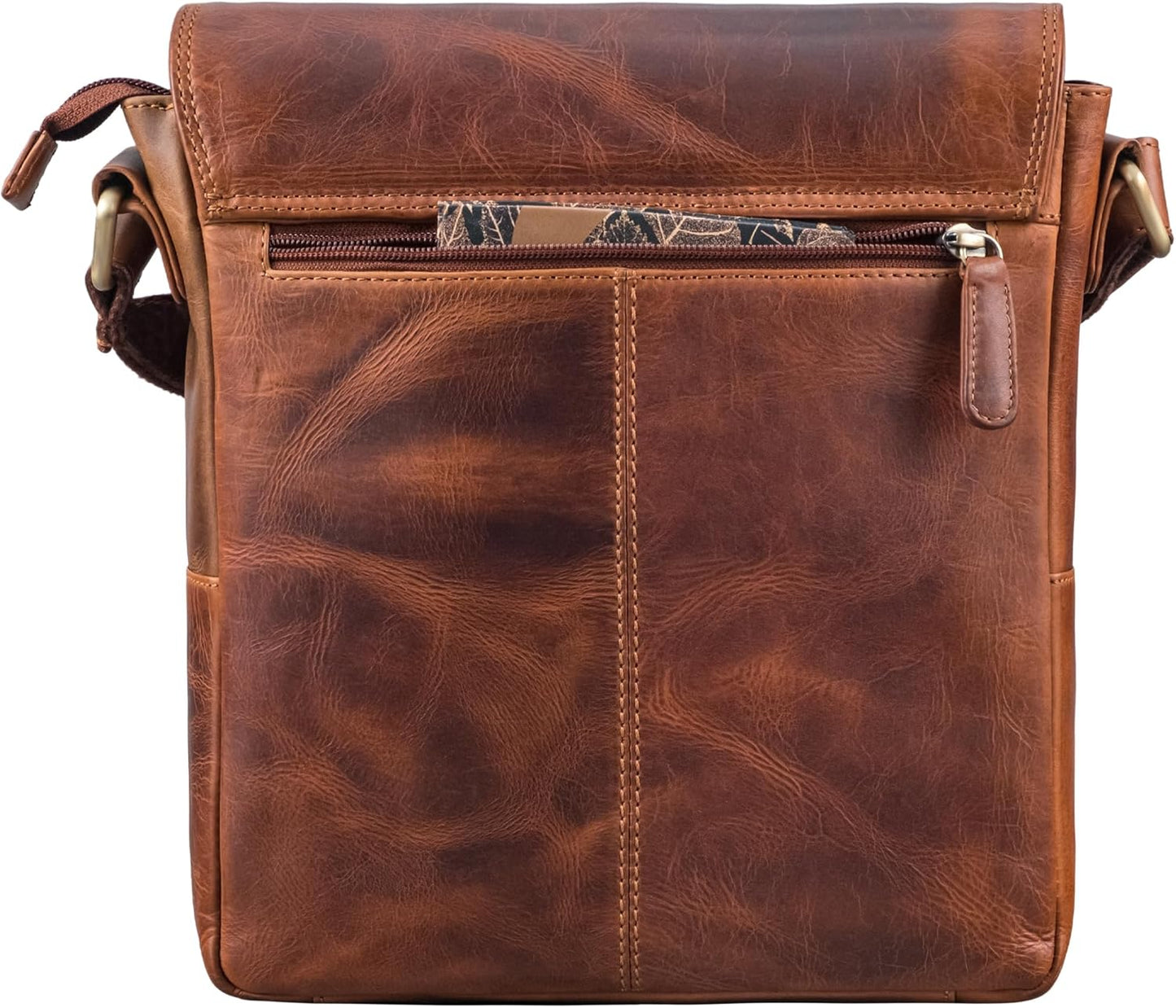 STILORD 'Nevio' Bolso de Hombre de Cuero | Pequeño Messenger Bag Elegante de Estilo Vintage | Bandolera para Tablet de 10.1 Pulgadas iPad en Piel Genuino