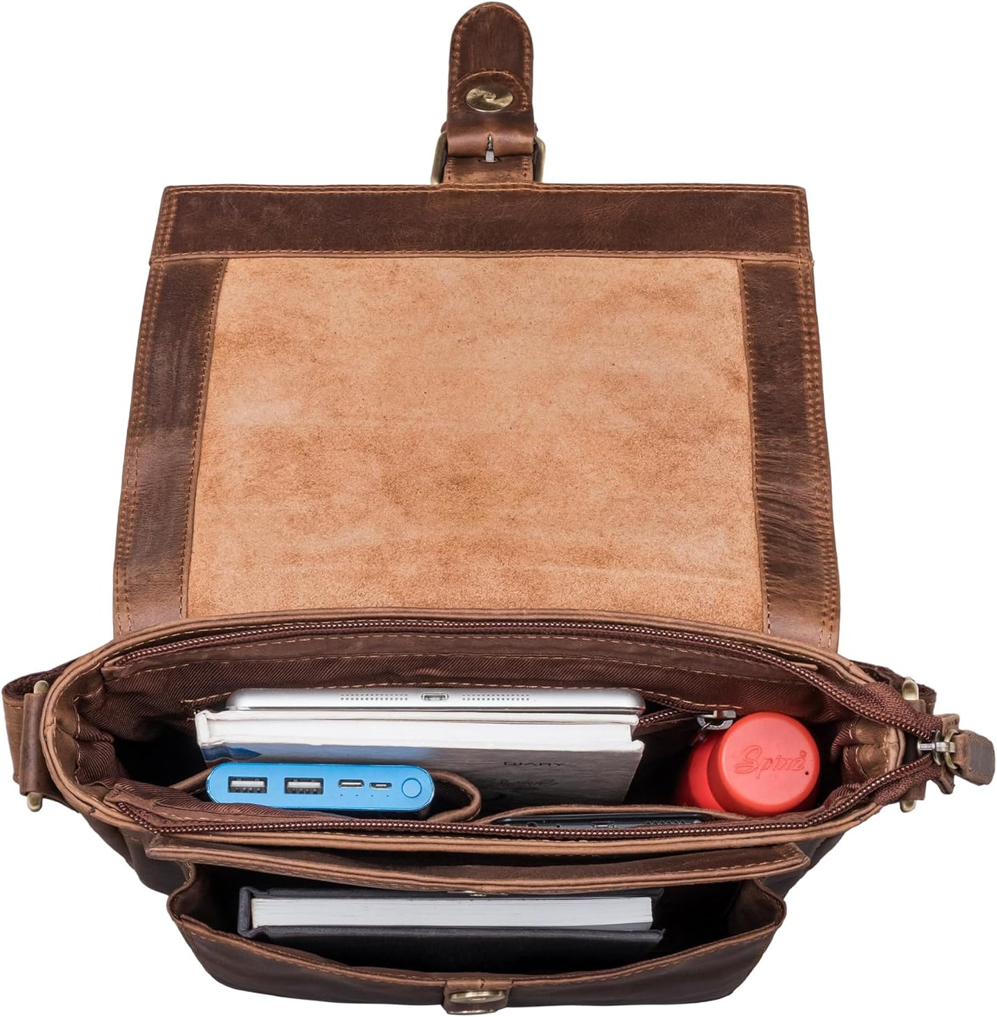 STILORD 'Nevio' Bolso de Hombre de Cuero | Pequeño Messenger Bag Elegante de Estilo Vintage | Bandolera para Tablet de 10.1 Pulgadas iPad en Piel Genuino