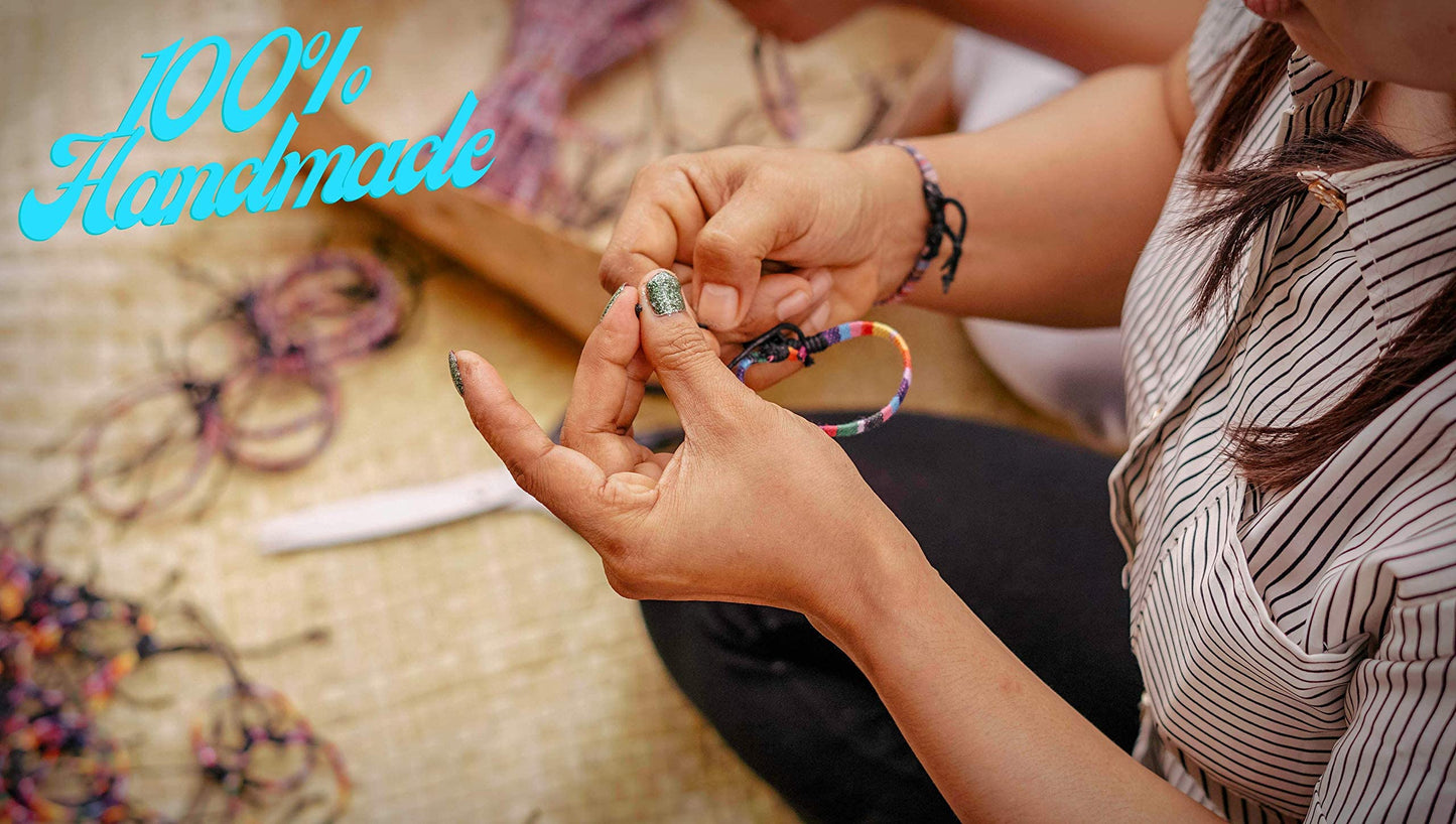 Made by Nami Pulsera Boho Surfer para Mujer y Hombre - Accesorios para Fiestas y de Playa - Hechos a Mano - 100% Resistente al Agua y Ajustable (Amarillo)