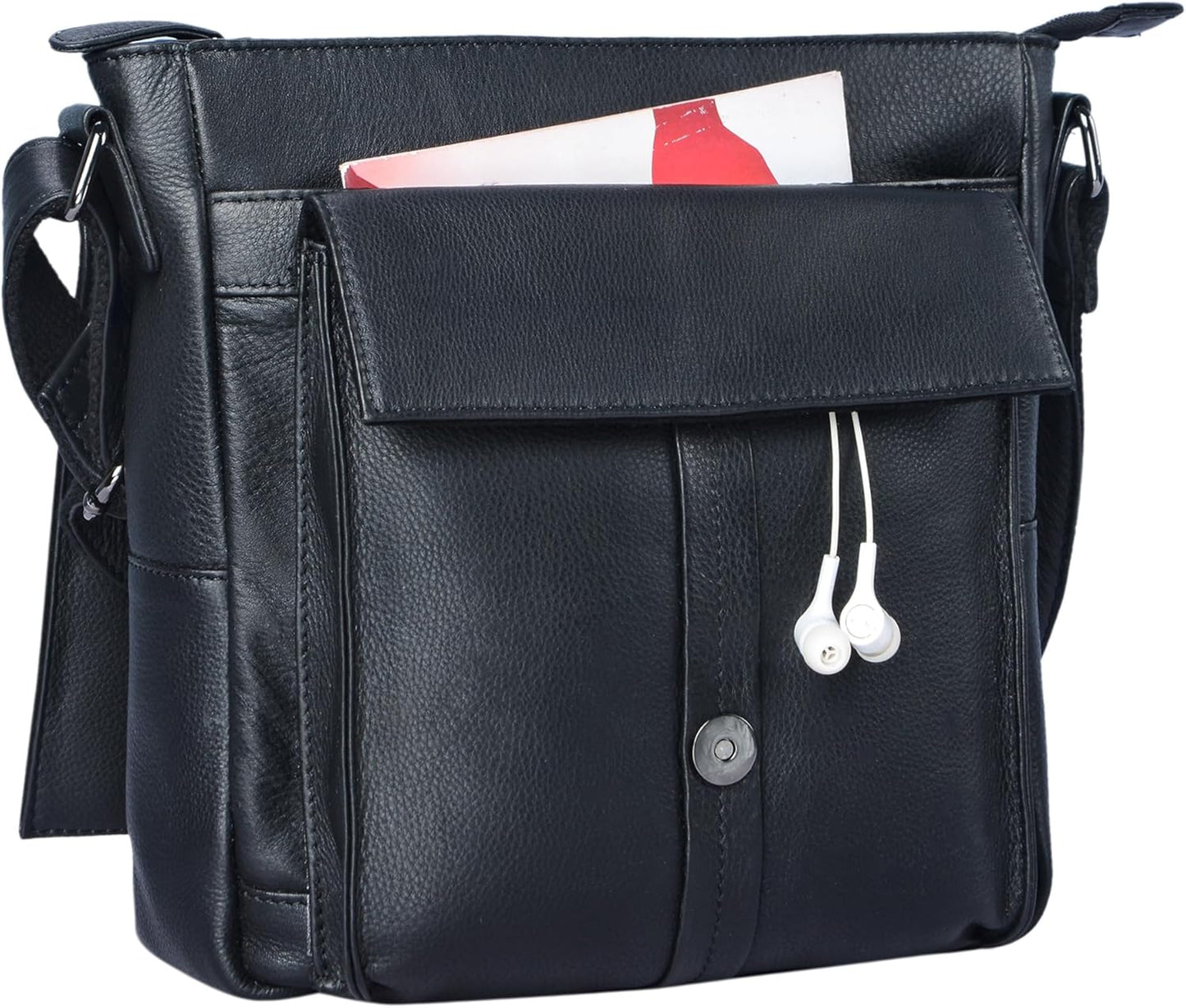 STILORD 'Nevio' Bolso de Hombre de Cuero | Pequeño Messenger Bag Elegante de Estilo Vintage | Bandolera para Tablet de 10.1 Pulgadas iPad en Piel Genuino