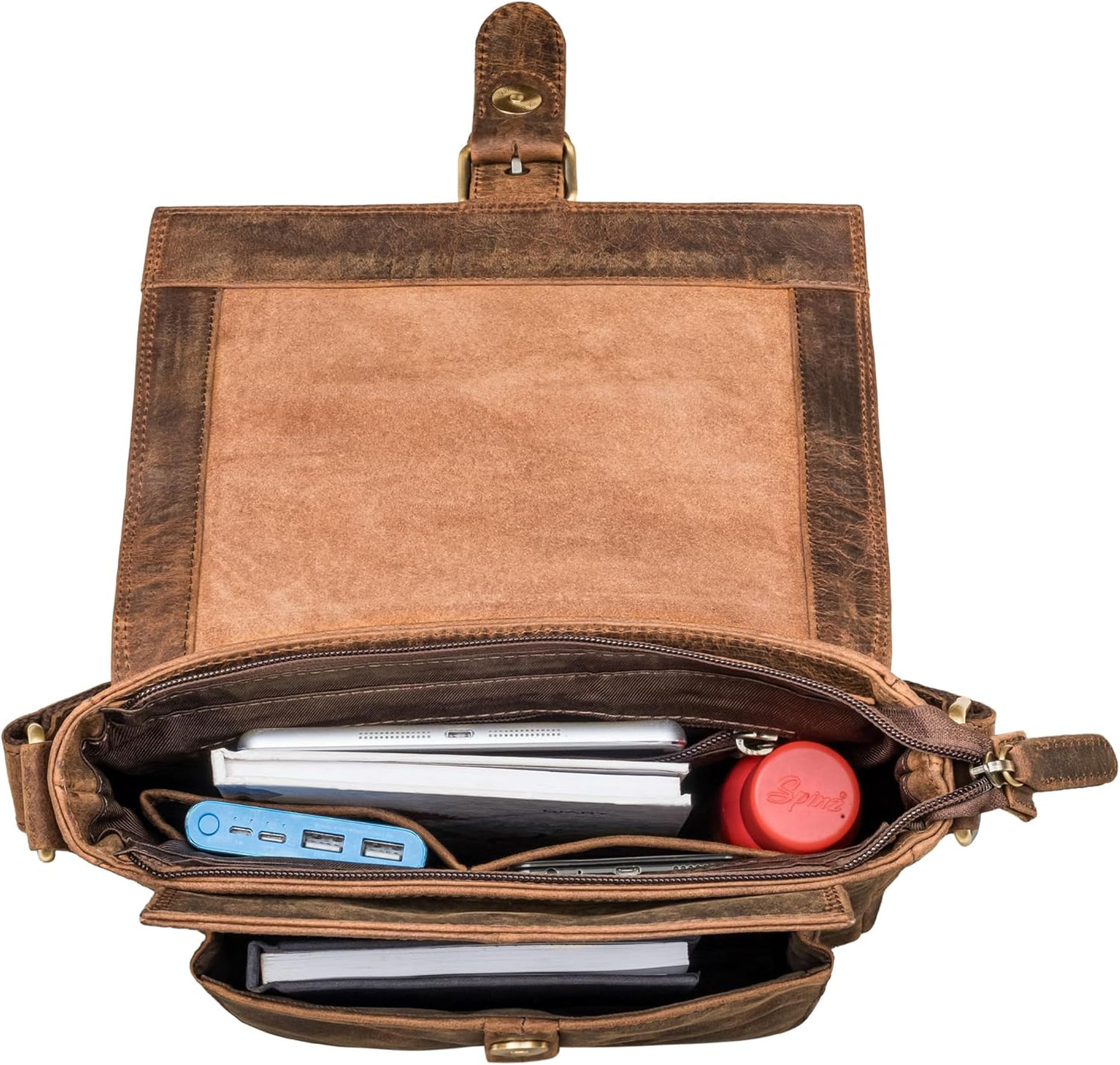 STILORD 'Nevio' Bolso de Hombre de Cuero | Pequeño Messenger Bag Elegante de Estilo Vintage | Bandolera para Tablet de 10.1 Pulgadas iPad en Piel Genuino